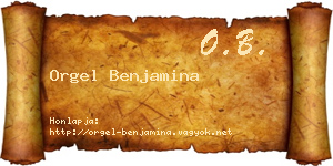 Orgel Benjamina névjegykártya